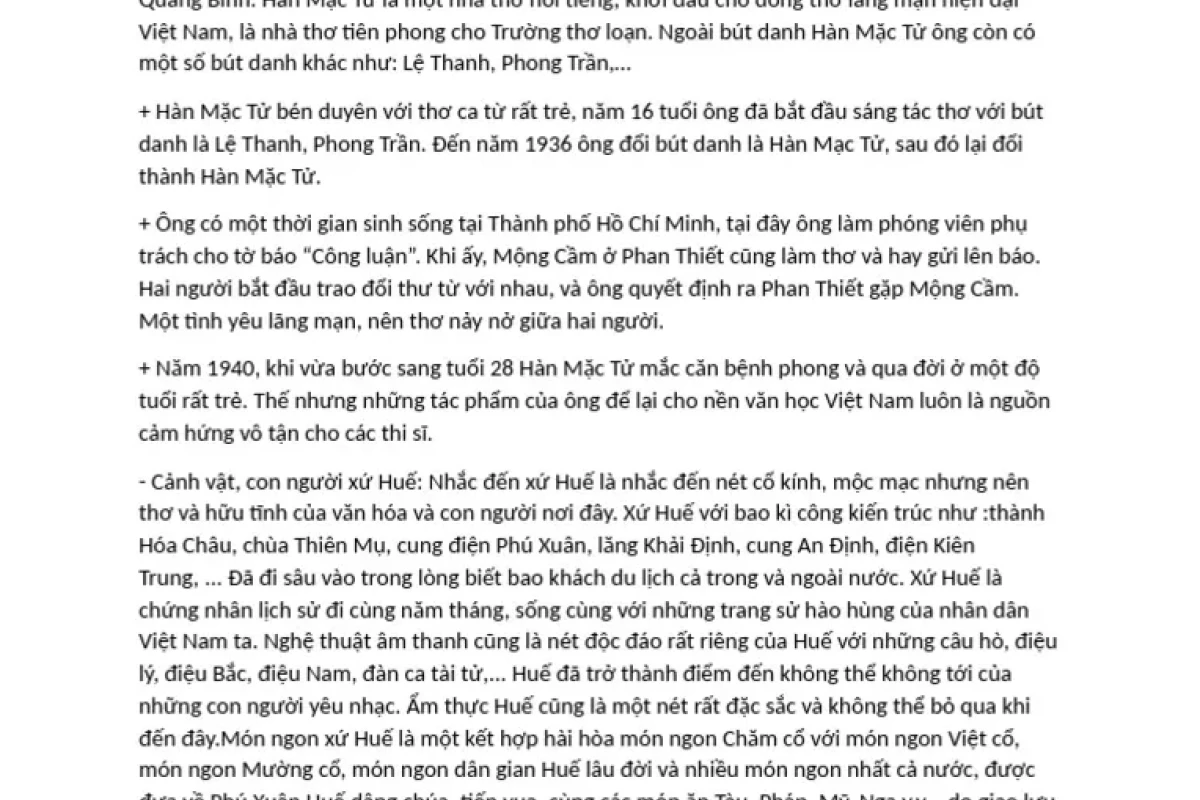 Phân tích bài 'Đây thôn Vĩ Dạ' Ngữ văn 11