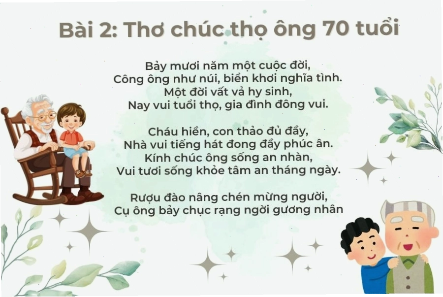 Bài thơ mừng thọ ông 70 tuổi thể hiện sự tôn kính