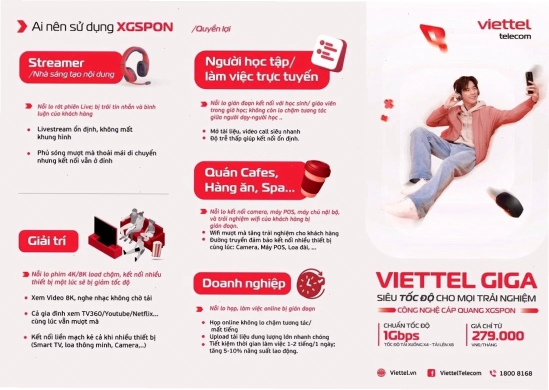 Bảng giá cước Internet Viettel GIGA cho cá nhân và gia đình