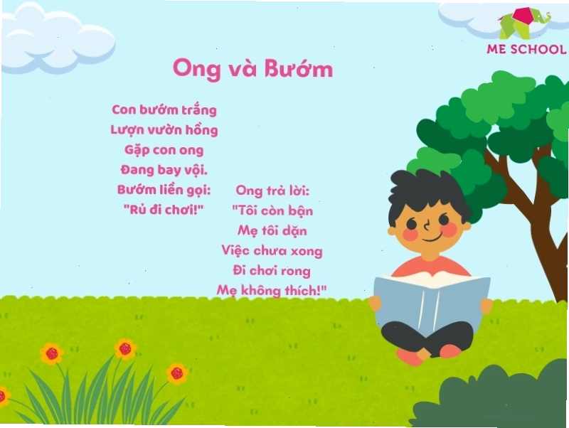 Bé 3 tuổi hào hứng khi được đọc thơ
