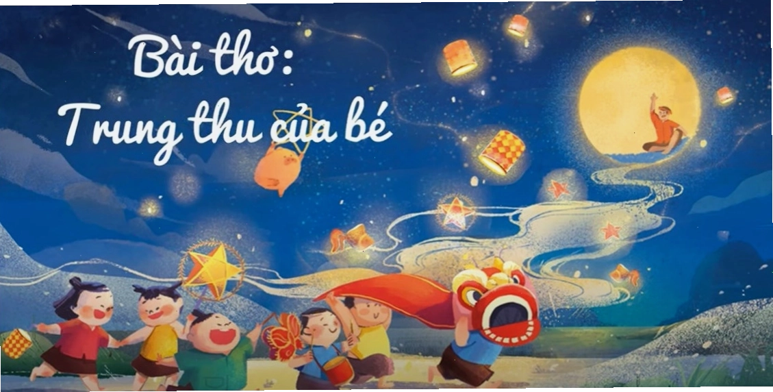 Bé ngồi dưới ánh trăng một mình, nhớ cha mẹ trong bài thơ Trung thu của bé