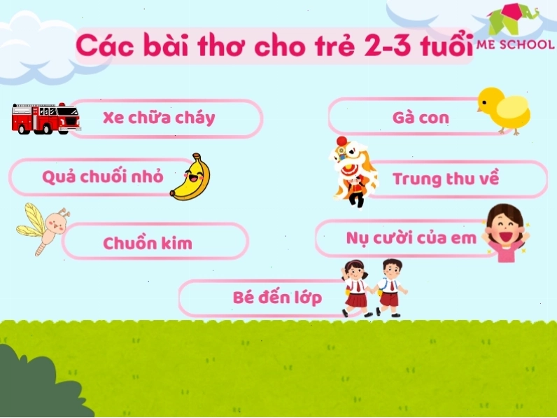 Các bài thơ cho trẻ 2-3 tuổi phát triển ngôn ngữ và tư duy