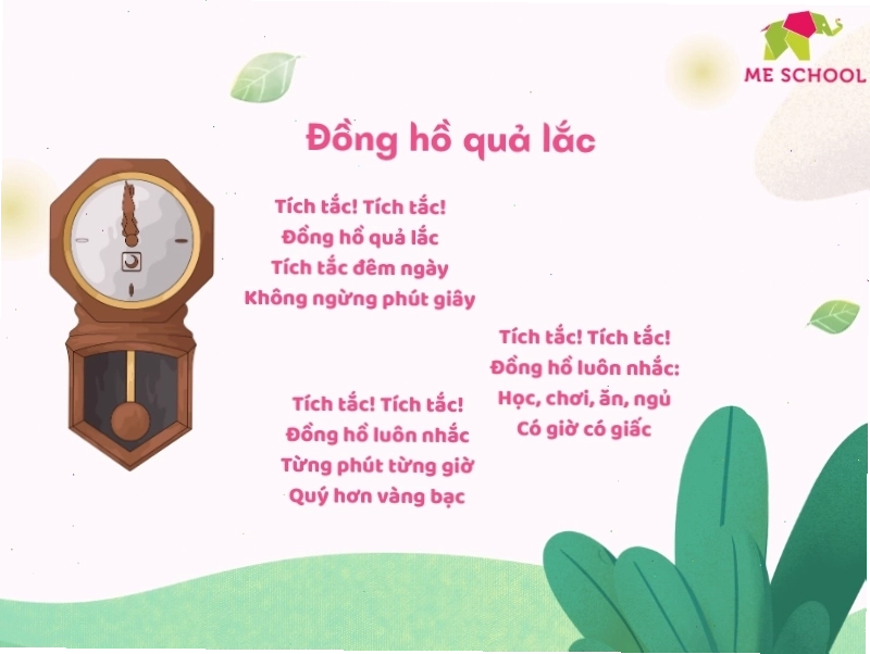 Các đồ vật quen thuộc trong bài thơ