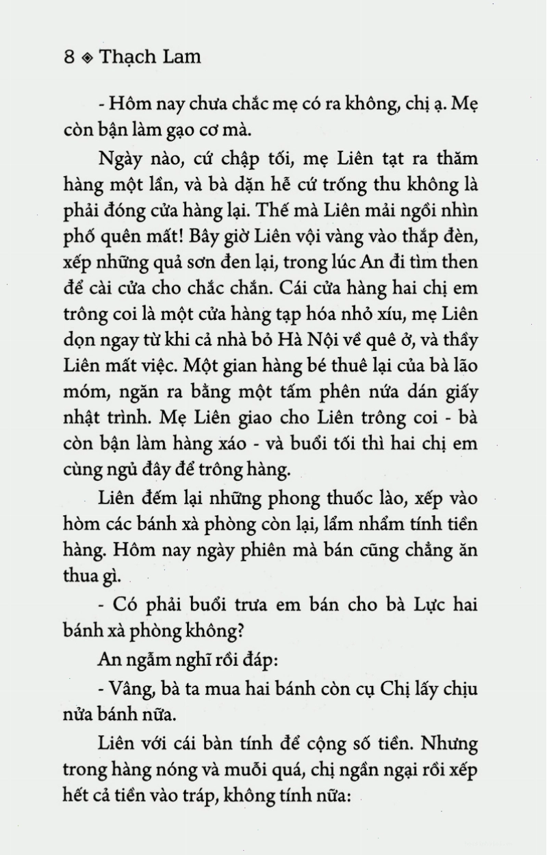 Cảnh sinh hoạt của hai chị em trong truyện ngắn Hai đứa trẻ
