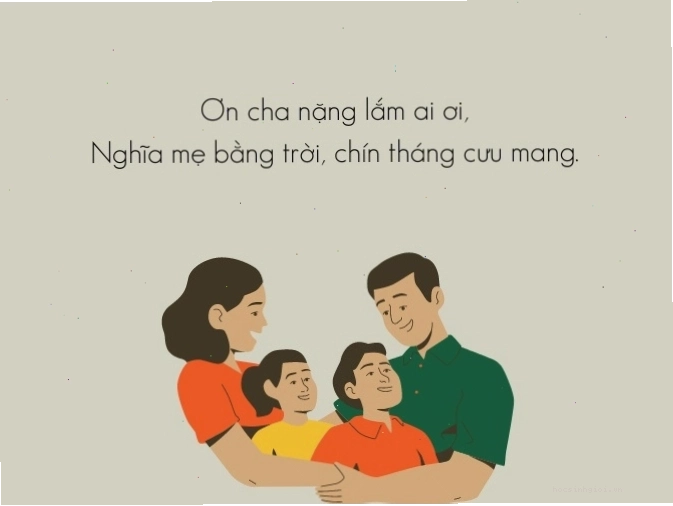 Con cái quây quần bên cha mẹ
