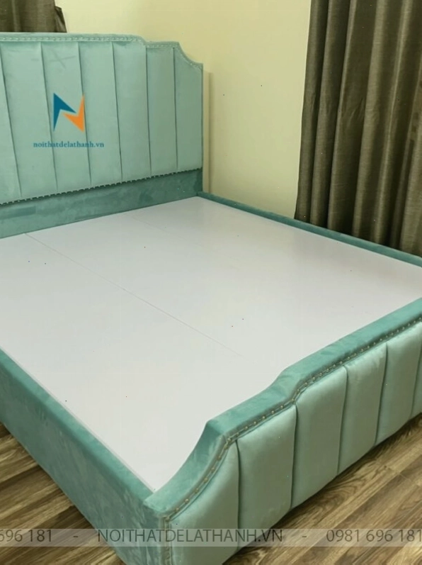 Giường ngủ bọc nhung toàn thân, thích hợp làm giường cưới hoặc giường cho các bạn gái