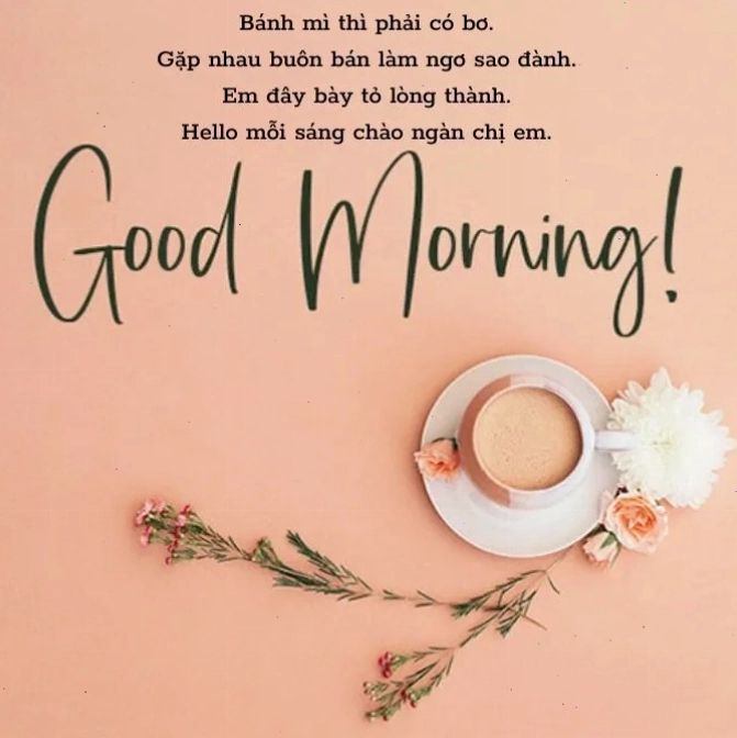 Hình ảnh mặt trời mọc rực rỡ với lời chào buổi sáng