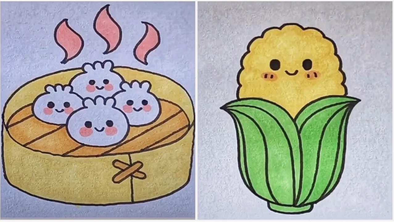 Hình vẽ cô gái đơn giản theo phong cách chibi đáng yêu