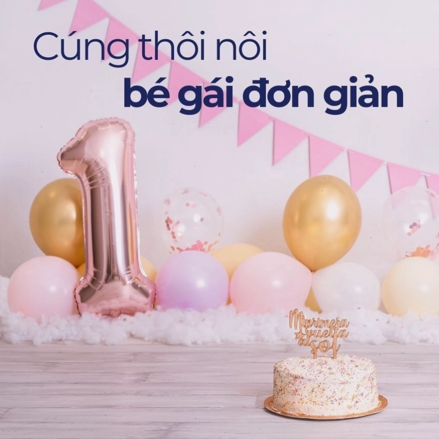 Mâm cúng thôi nôi bé gái đầy đủ và trang trọng