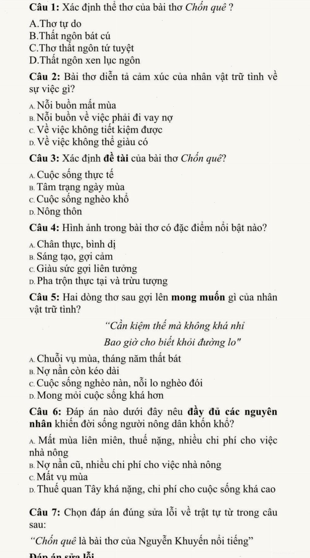 Minh họa bài thơ Chốn quê của Nguyễn Khuyến