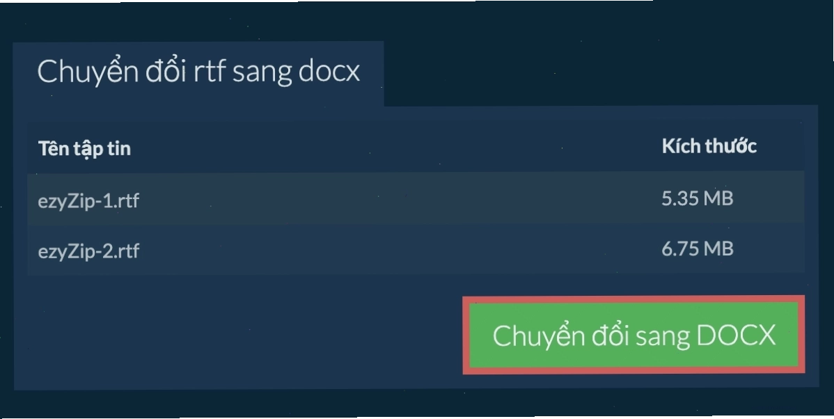 Minh họa quá trình chuyển đổi file RTF sang định dạng DOCX