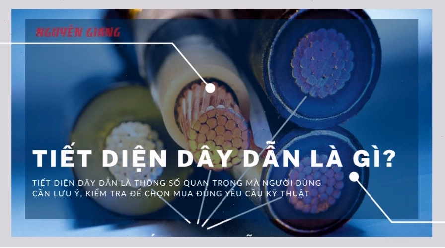 Minh họa tiết diện dây dẫn là diện tích mặt cắt ngang