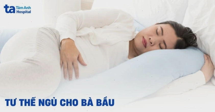 Minh họa tư thế ngủ tốt cho bà bầu và thai nhi