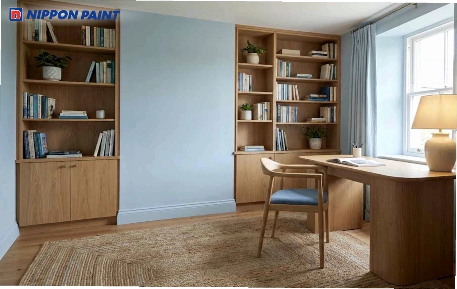Người sinh năm 2011 nên chọn xanh dương pastel phối màu gỗ để đầu óc thư thái