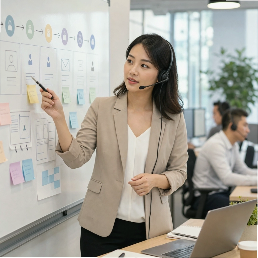 Nhân viên và quản lý nhân sự trao đổi về đề nghị làm việc tại văn phòng