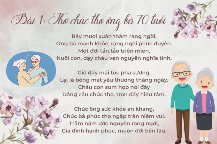 Ông bà hạnh phúc trong lễ mừng thọ 70 tuổi