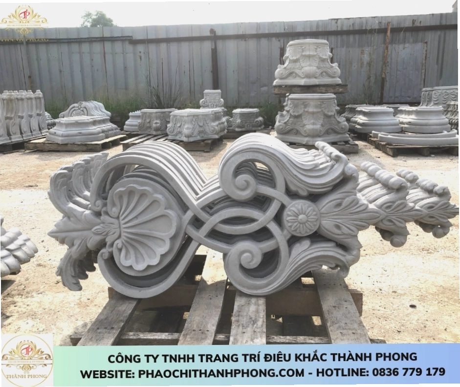 Phù điêu xi măng trang trí mặt tiền công trình