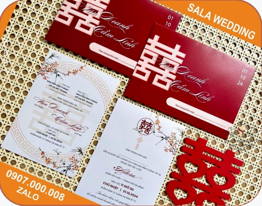 THIỆP CƯỚI GIẤY ÁNH KIM SL089
