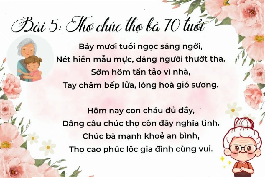Thơ chúc thọ bà 70 tuổi đầy tình mẫu tử
