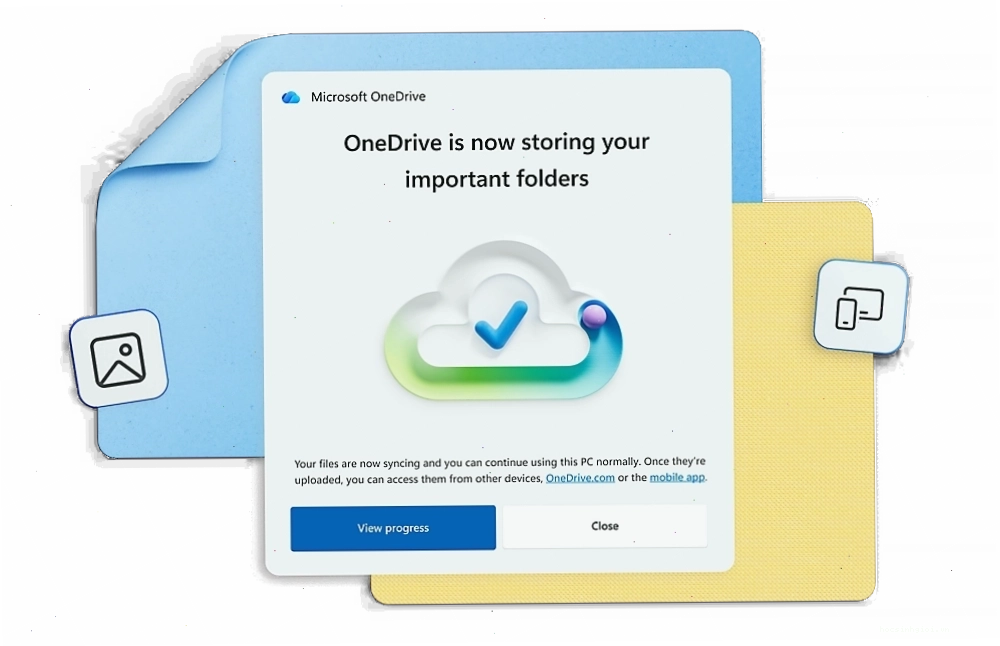 Thông báo bảo mật của OneDrive về việc lưu trữ các thư mục quan trọng