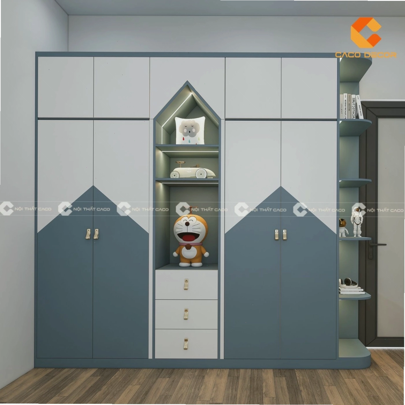 Tủ quần áo cho bé gái 10 tuổi kiểu dáng hiện đại