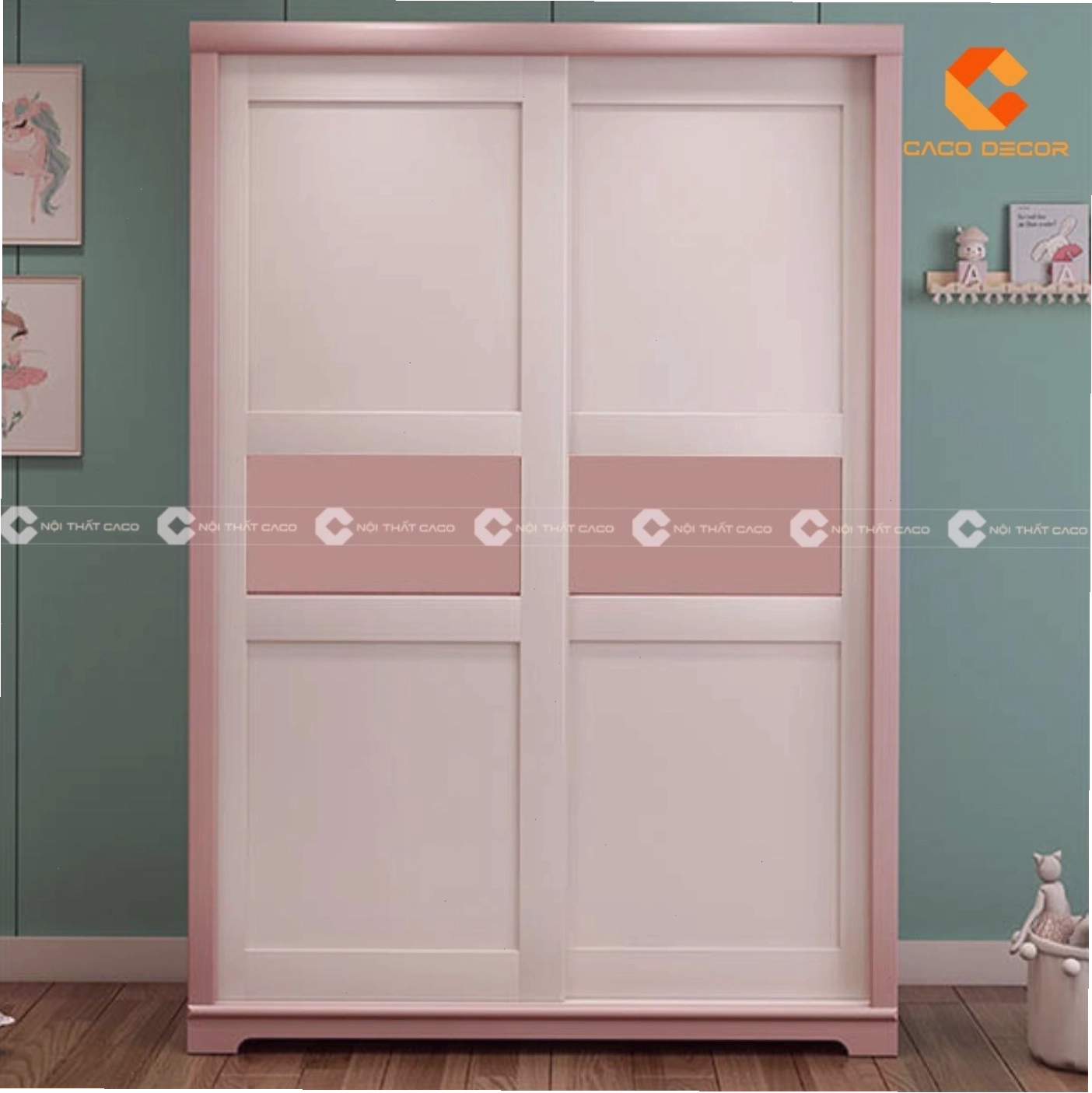 Tủ quần áo trẻ em bằng nhựa nhiều ngăn màu hồng dễ thương