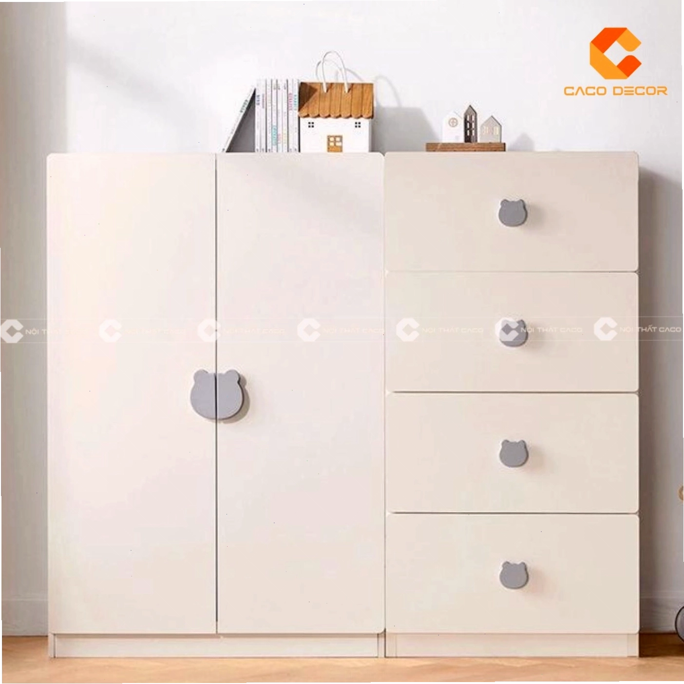Tủ quần áo trẻ em màu hồng cánh lùa tiết kiệm không gian