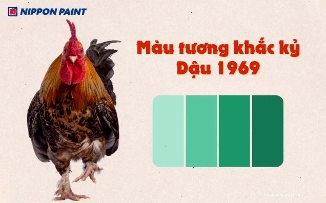 Tuổi Kỷ Dậu 1969 tương khắc màu xanh lá cây