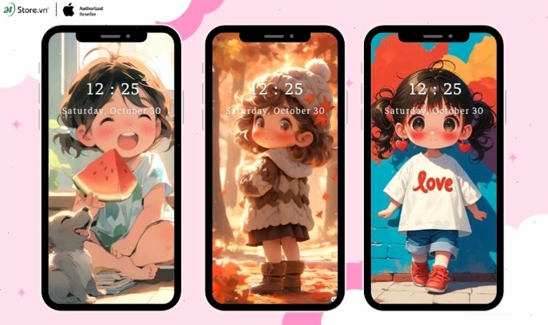 Mẫu hình nền chibi các bộ phim hoạt hình kinh điển với phong cách dễ thương