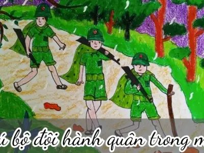 Bài thơ Chú bộ đội hành quân trong mưa (Vũ Thùy Hương) - Chủ đề thơ trường mầm non