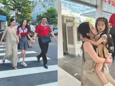 Đoàn Di Băng chia sẻ khoảnh khắc đưa 3 con gái đi học sau biến cố