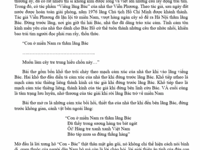 Phân tích và cảm thụ bài thơ Viếng lăng Bác của Viễn Phương