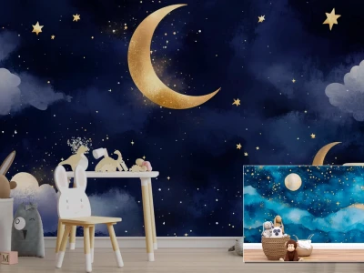 Best celestial star and moon wallpaper for kids room in 2026
